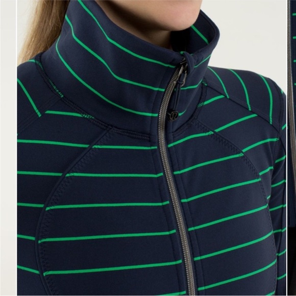 Lululemon Nice Asana Jacket Slalom Stripe Inkwell / Inkwell Navy Women’s size 10 - Picture 8 of 9